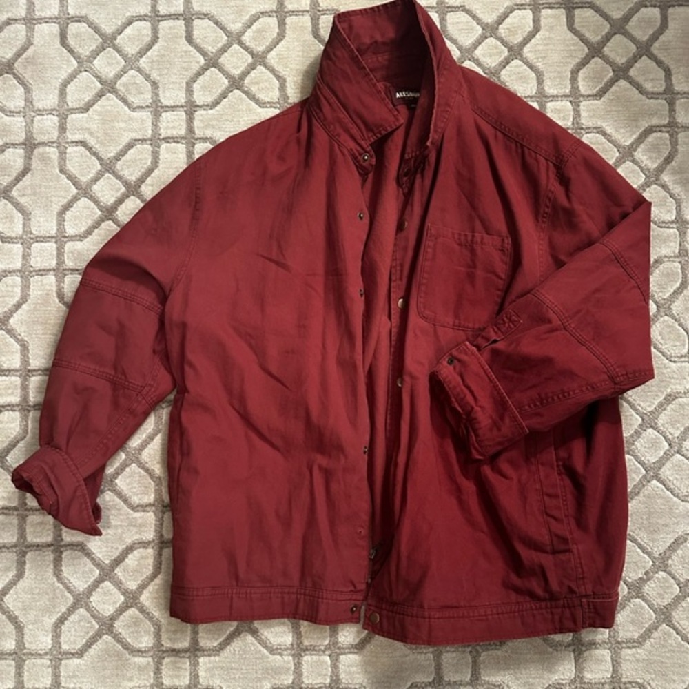 Men's Burgundy Shirt Jacket